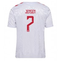 Camiseta Dinamarca Mathias Jensen #7 Visitante Equipación Eurocopa 2024 manga corta